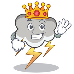 Wall Mural - King thunder cloud character cartoon