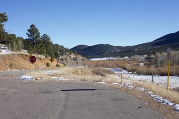 Road winding through a valley