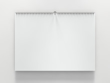 Blank Design Horizontal Calendar Template With Soft Shadows. 3D Rendering