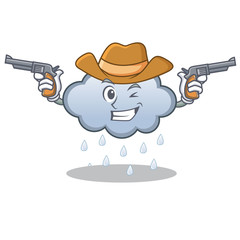 Sticker - Cowboy rain cloud character cartoon