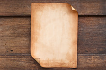 Old Paper Texture On Wooden Background
