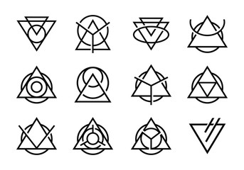 Wall Mural - Abstract Triangle Icon Design collections