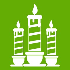 Wall Mural - Festive candles icon green