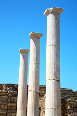 Wall Mural - archeology  in delos greece the historycal acropolis and old ruin site