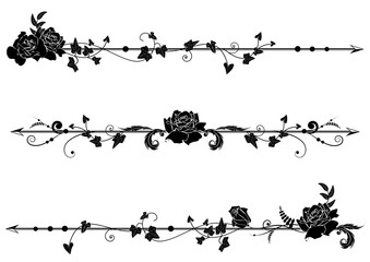 Wall Mural - dividers with roses and ivy