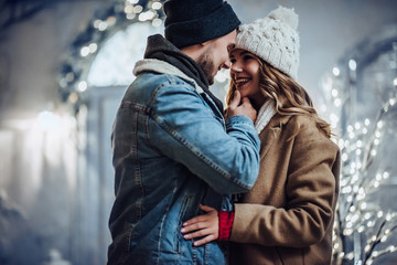 Wall Mural - Couple outdoor in winter