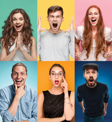 Sticker - The collage of surprised people