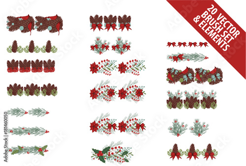 Christmas Wreath Generator With Colorful Vector Brushes Hand
