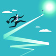 © archivector - Businessman running up to the goal. Vector illustration