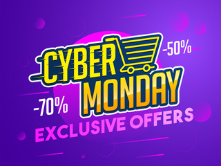 Poster - Cyber Monday Sale Banner Design with Discount Offer.