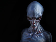 3D Rendering Of An Angry Alien Creature.
