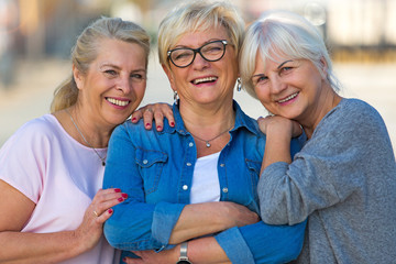 Poster - Group of smiling senior women standing outside
