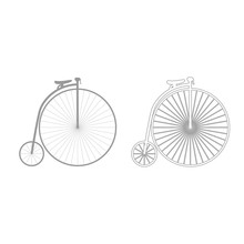 Retro Bicycle Icon. Grey Set .
