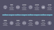 Vector metaball triangles timeline infographic, diagram chart, graph presentation. Business progress concept with 8 options, parts, steps, processes. Dark slide 16x9.
