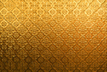 Yellow Gold Flower Vintage Glass For Abstract Texture And Background