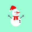 Cute cartoon snowman vector illustration isolated background, Merry Christmas and happy new year.