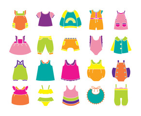 Wall Mural - Baby Clothing Icon set