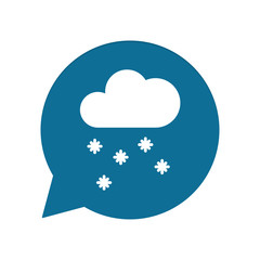 Sticker - Blaue Sprechblase rund - Winter Wolke - Wetter