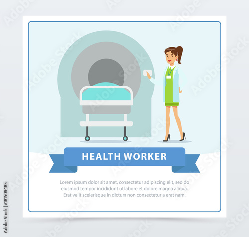 Doctor And Patient In Mri Room At Hospital Health Worker Banner