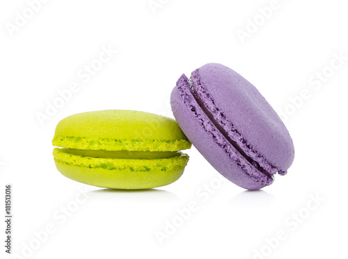 macaroons or macaron on white background, Dessert Poster Mural XXL