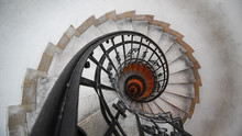 Spiral Staircase In An Old House. Fibonacci Spiral.