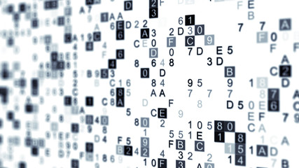 Wall Mural - digital data hex code with dof