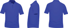 Blue Polo T Shirt. Vector Illustration