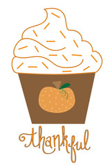 Canvas Print - Happy Thanksgiving Cupcake