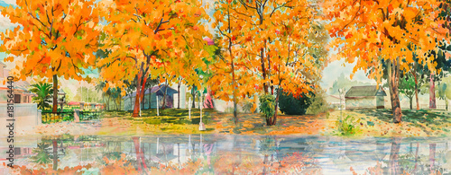 autumn-trees-painting-watercolor-landscape