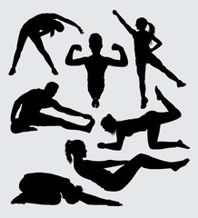 Wall Mural - Health sport male and female silhouette. Good use for symbol, logo, web icon, mascot, sticker, sign, or any design you want.