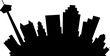 Cartoon skyline silhouette of the city of San Antonio, Texas, USA.