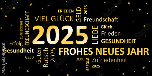 Poster Glückwunschkarte Silvester 2025 - Guten Rutsch und ein frohes neues Jahr