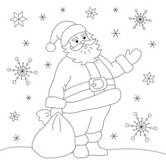 Wall Mural - Coloring book Santa Claus.