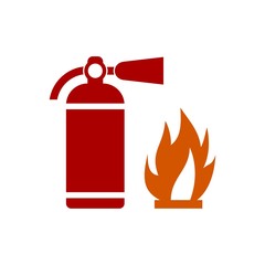 Sticker - Fire sign vector, Fire extinguisher icon