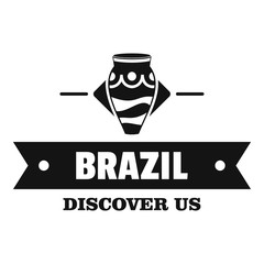 brazil discover logo, simple black style