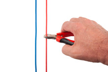 Nippers Cutting Red Wire