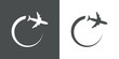 © teracreonte - Icono plano avion girando gris y blanco