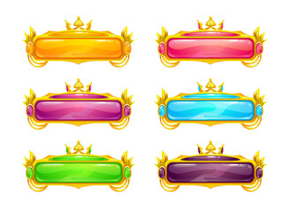 Beautiful colorful long horizontal buttons
