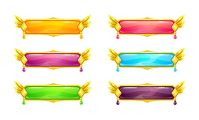 Beautiful colorful long horizontal buttons
