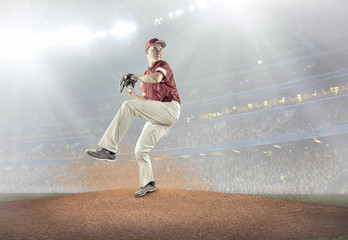 Wall Mural - Baseball players in action on the stadium.