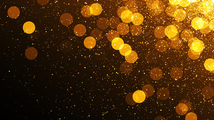 Wall Mural - gold magical blinking particles. glitter glamour texture. celebration background.