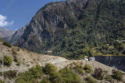 Azerbaijan Greater Caucasus Near Gabala Laza Panorama With