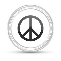 Sticker - Weißer Button - Peace Zeichen