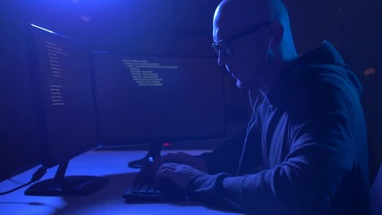 Wall Mural - hacker using computer virus for cyber attack