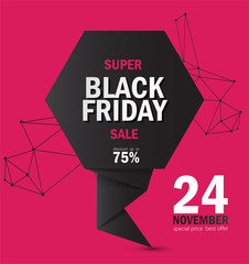 Wall Mural - Black Friday Super Sale. Vector illustration