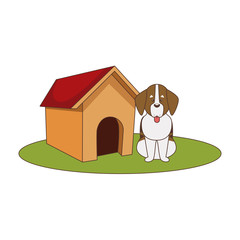 Canvas Print - Dog house cartoon