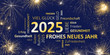 Neujahrsgruß 2025 blau gold mit guten wünschen