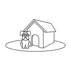 Canvas Print - Dog house cartoon