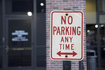 Sticker - No Parking At Any Time Sign Outside