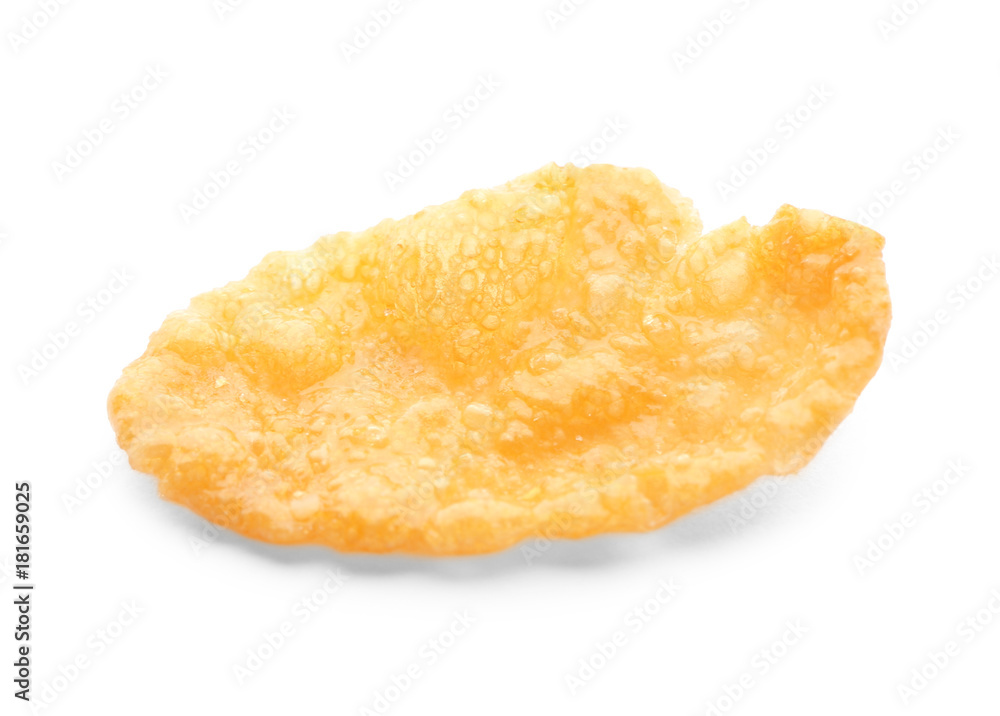 Healthy corn flake on white background